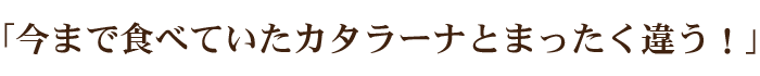今までのカタラーナとは違う